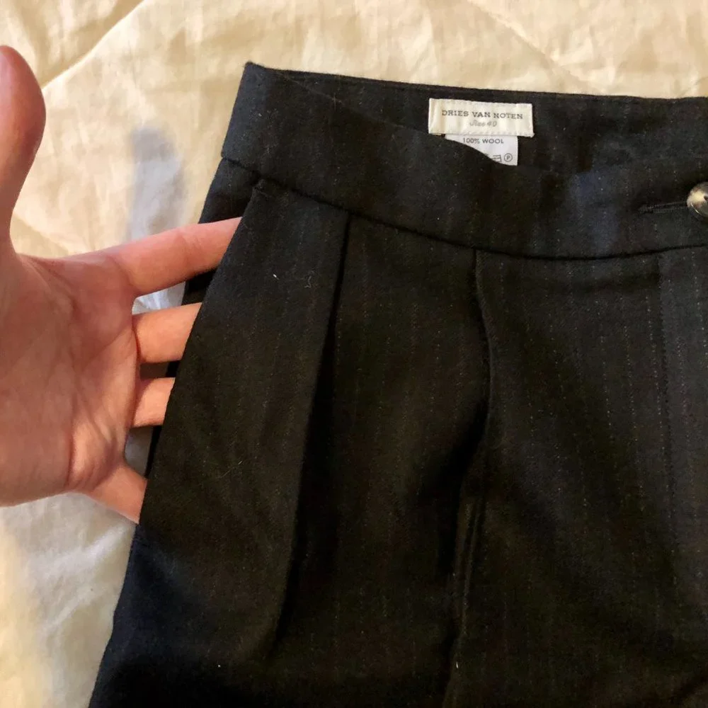 Dries van Noten Women's wool pants, charcoal/pinstripe, EU 40/Size US 8 - Picture 7 of 10